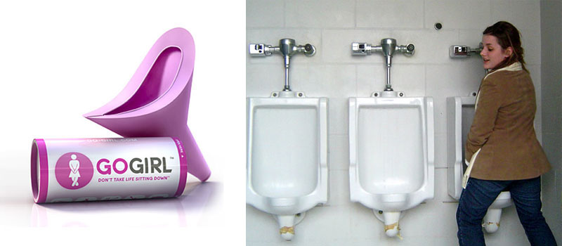 Devices for discreetly peeing into