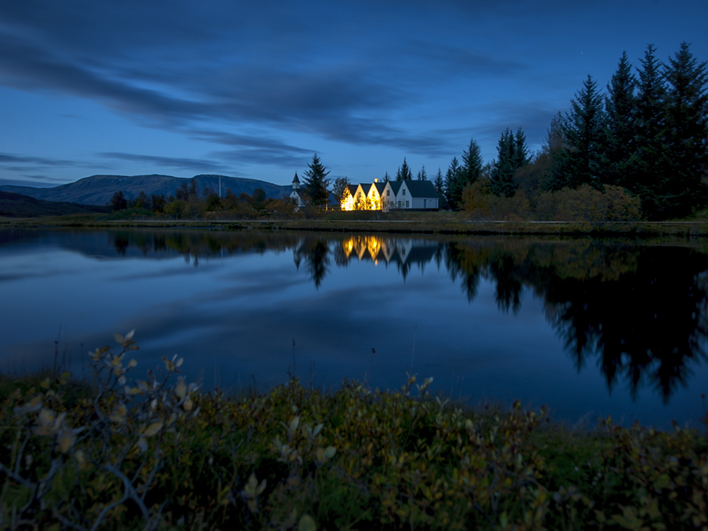 The Still of Blue Hour in Ãžingvellir, Iceland