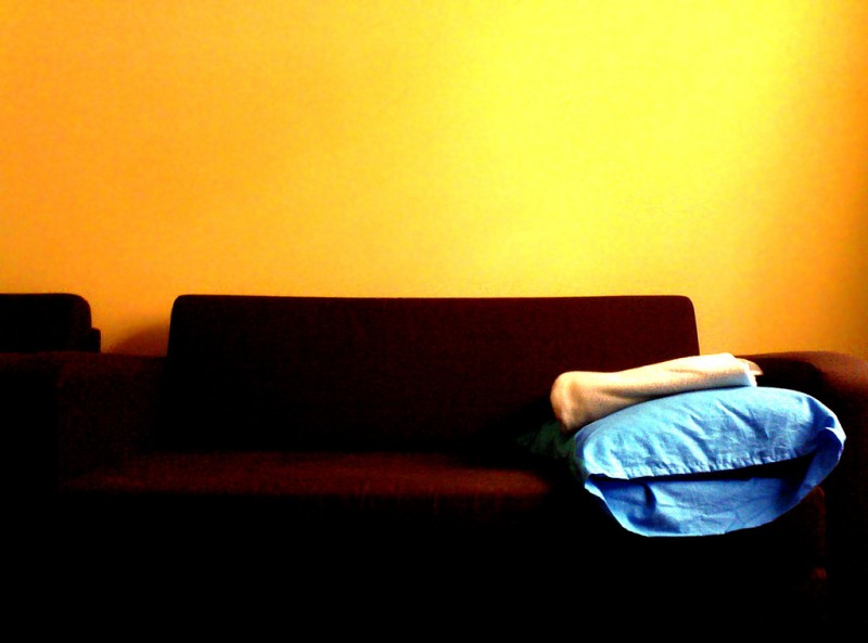 Blue Pillow on Couch
