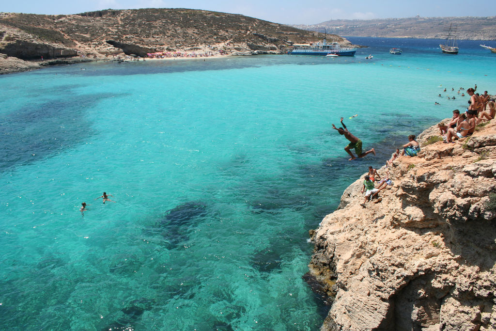 Boy Cliffdiving in Malta