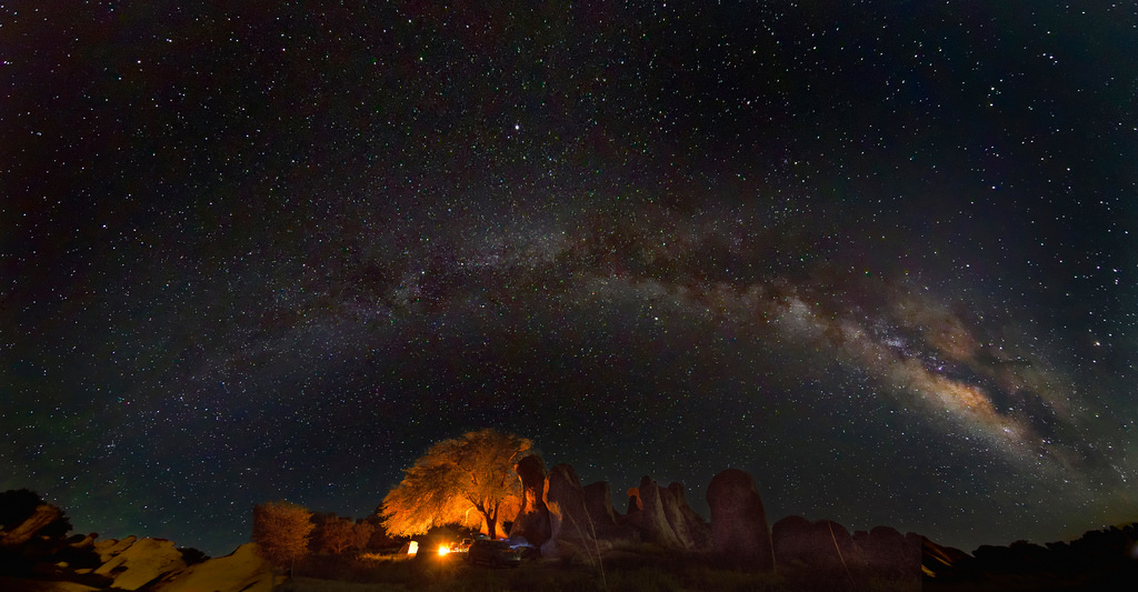 Camping under the stars at City of Rocks State Park, New Mexico