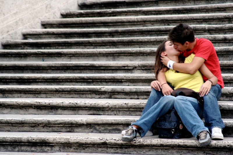 A Kiss on the Steps, Rome, Italy
