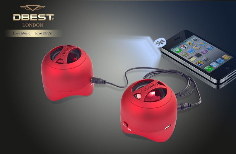 DBEST Duo Rechargeable Bluetooth Mini-Speaker Set