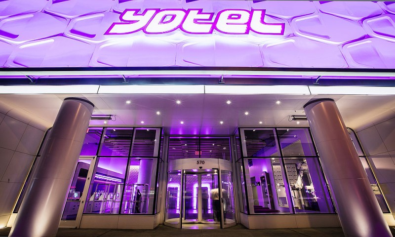 Entrance of Yotel Hotel in New York City