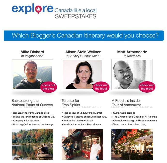 "Explore Canada Like a Local" (contest page screenshot)