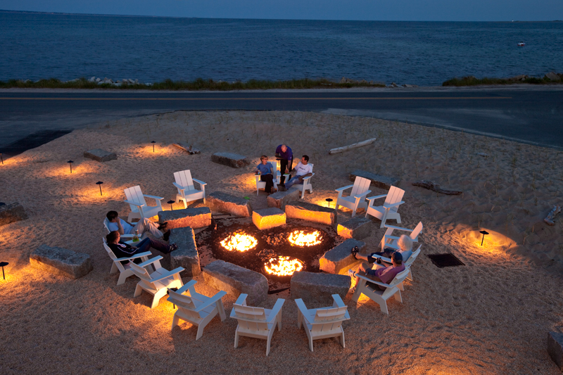 Outdoor Fire Pit at Harbor Hotel, Provincetown, Massachusetts