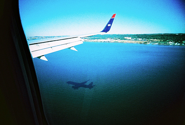 Coming into Reagan Airport in Washington DC, down the Potomac River