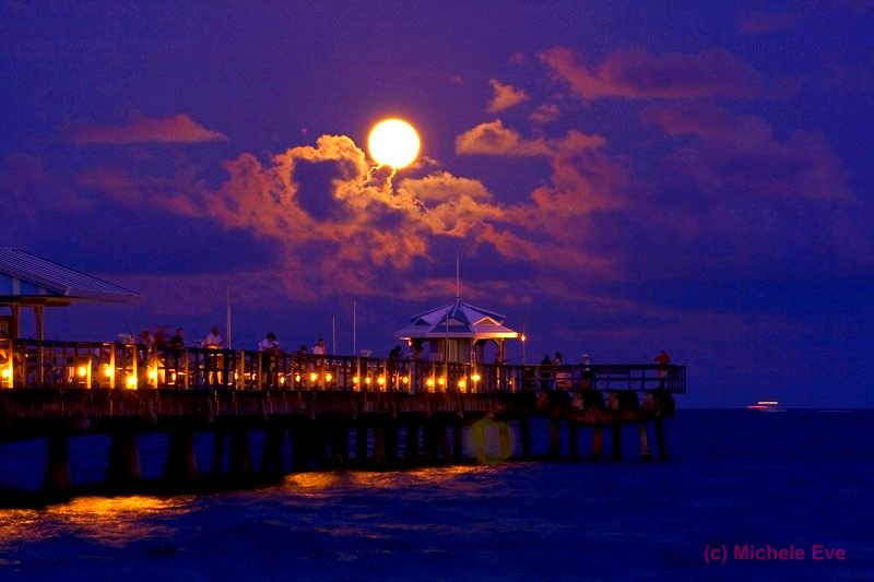 Full Moon Over Fort Lauderdale Beach, Florida