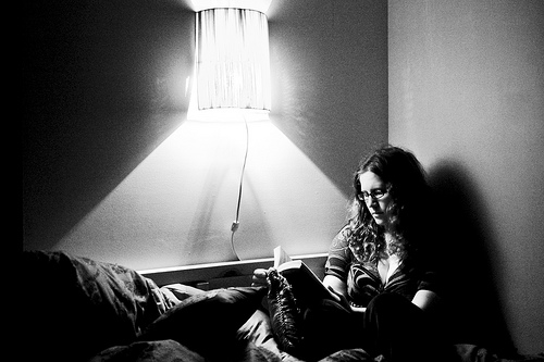 Girl Reading (B&W)