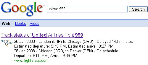 Google Shortcut: Flight Status