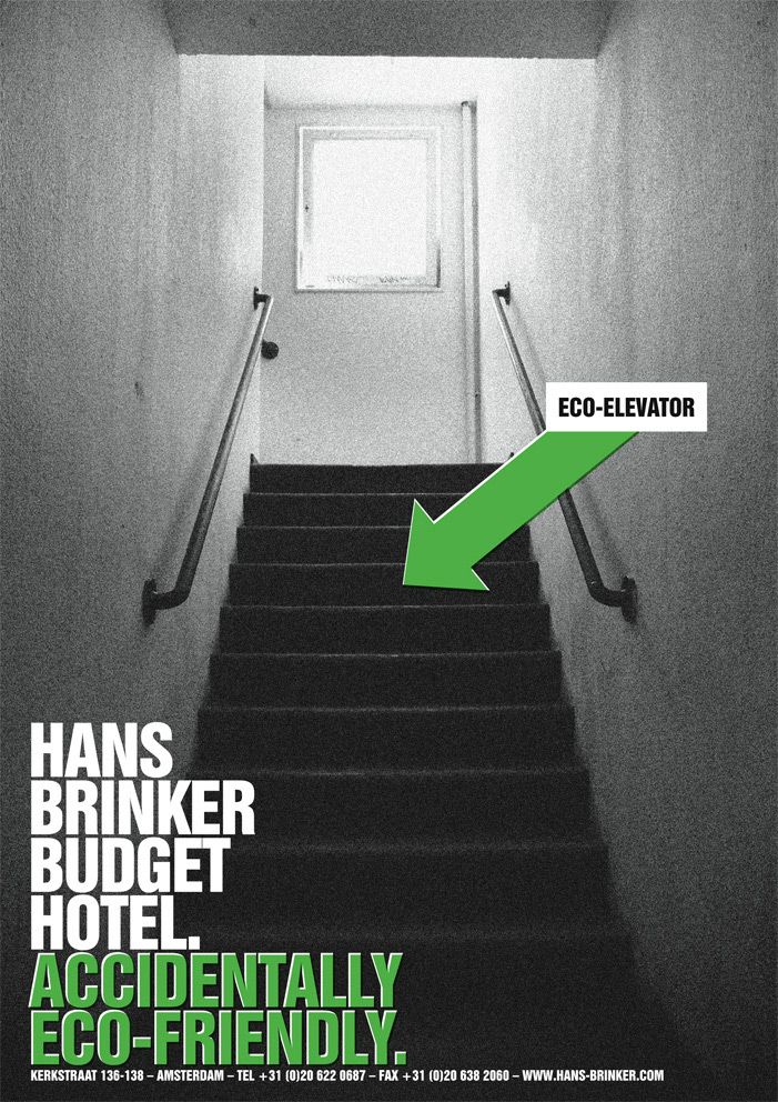 Hans Brinker Hotel "Eco-elevator" Advertising, Netherlands