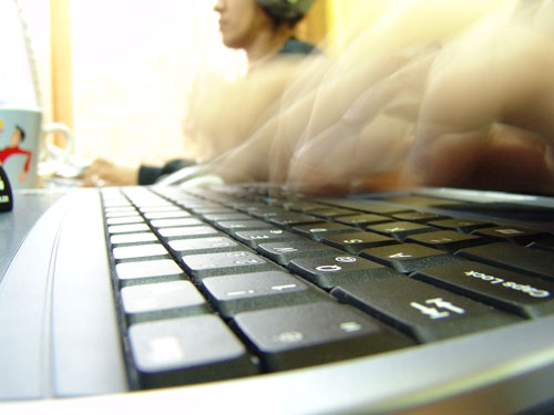 Laptop Typing Blur