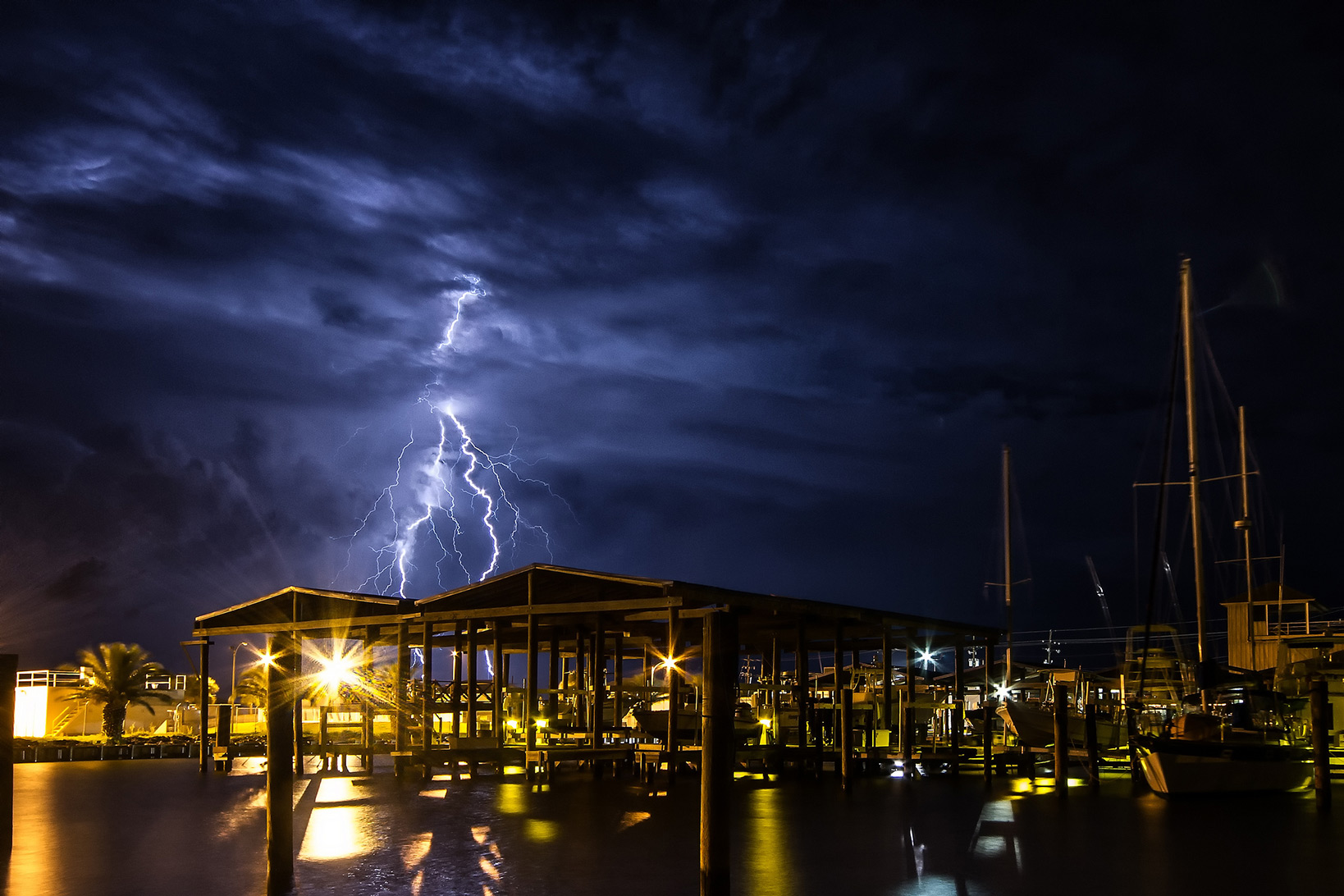 Thunder and Lightning Storm Over Grand Isle, Louisiana