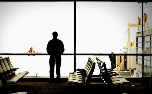 Man Waiting at Ottawa International Airport