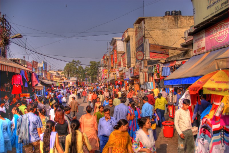 Bustling Marketplace, Delhi