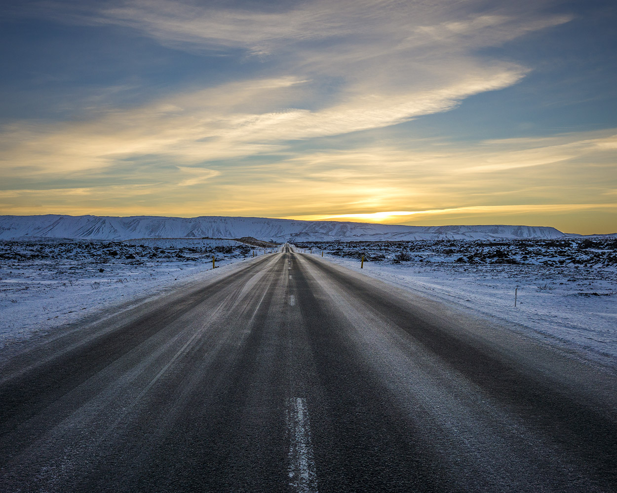 Morning Sun on the Open Road, Iceland
