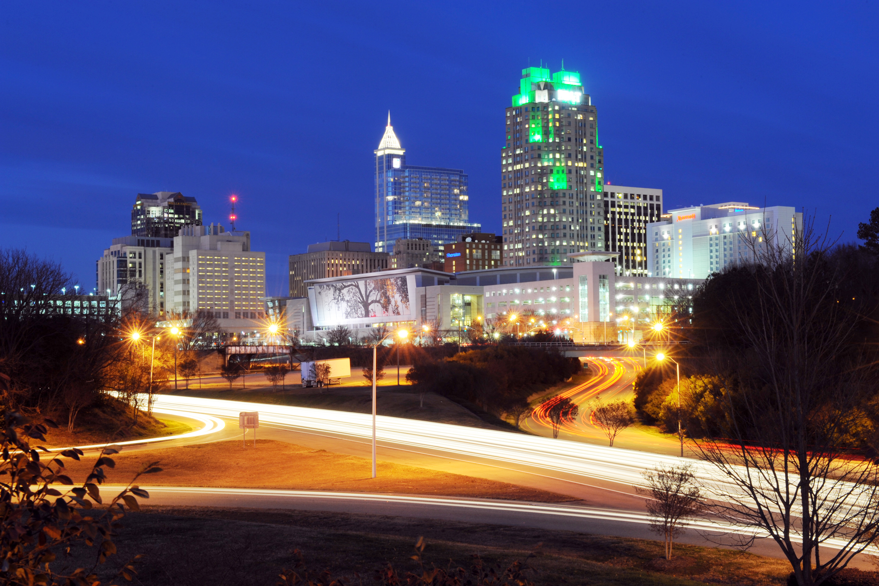 Night in Downtown Raleigh, North Carolina