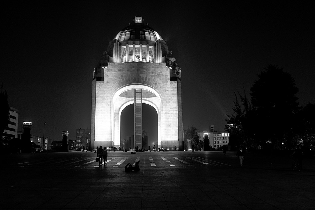 People walking at night in Mexico City, Mexico D.F.
