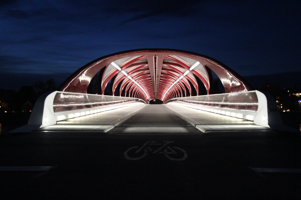 Nighttime at Peace Bridge, Calgary, Canada