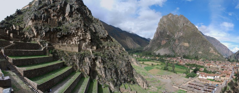 Panorama of Ollantaytambo Ruins, Peru