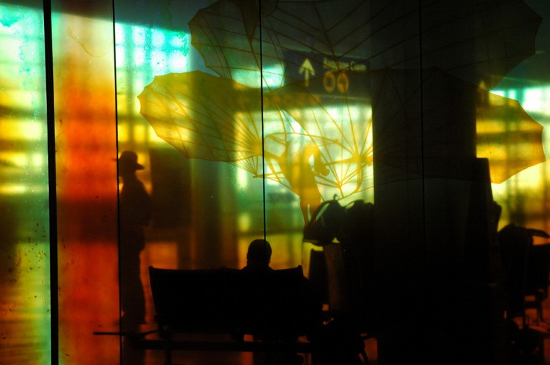Silhouette in Seattle Airport