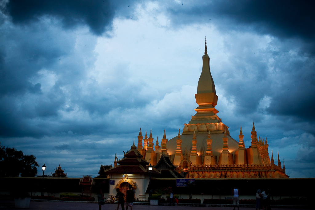 Black Sky Over Pha That Luang, Vientiane, Laos