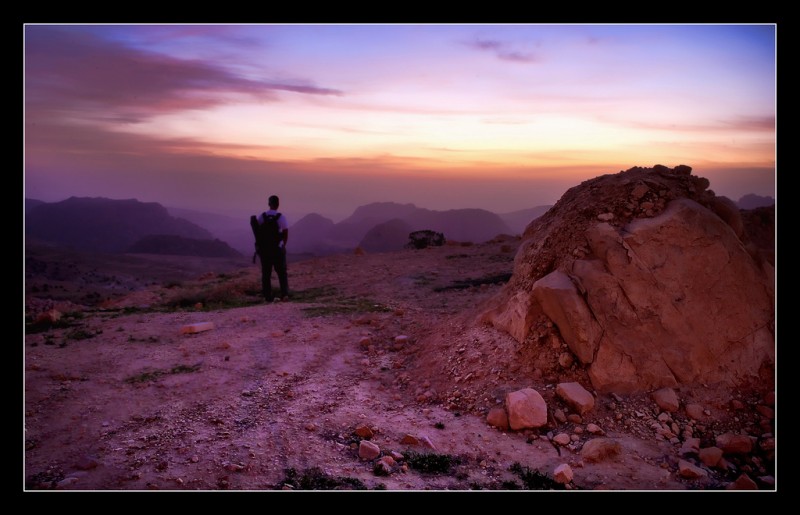 Pink Sunset over Petra, Jordan