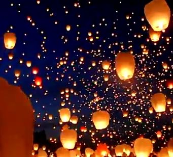 Paper Lanterns Release to Celebrate Summer Solstice, Poland (video screenshot)