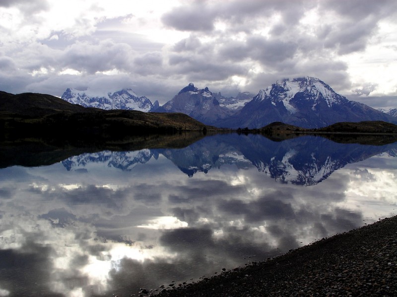 Reflecting in Torres del Paine, Patagonia
