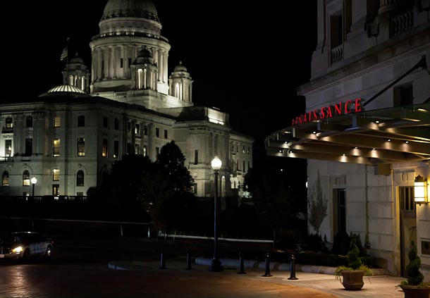 Renaissance Hotel in Downtown Providence, Rhode Island (exterior - view of state house)