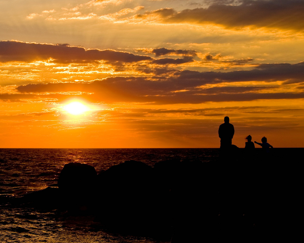 Silhouettes at sunset, Cape May, New Jersey