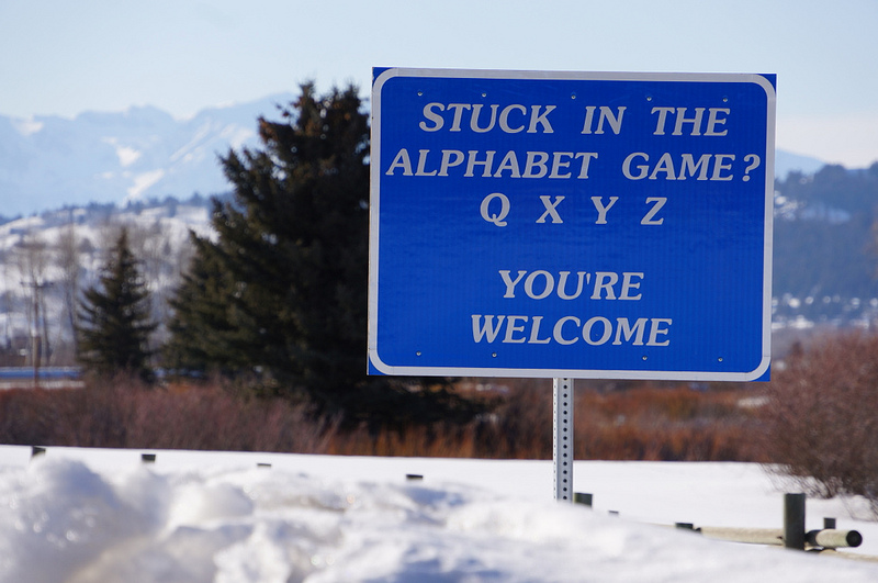 Sign: Stuck in the Alphabet Game?