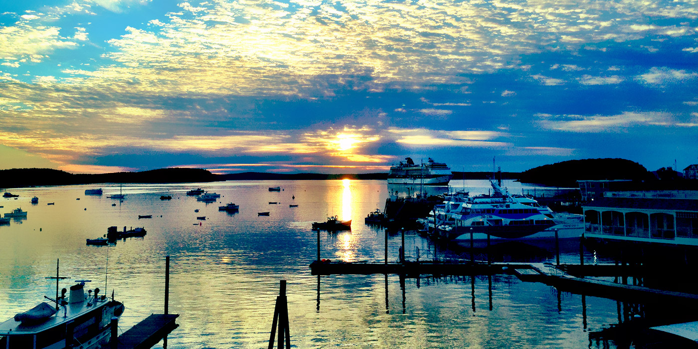Sunrise from the Harborside Hotel, Bar Harbor, Maine