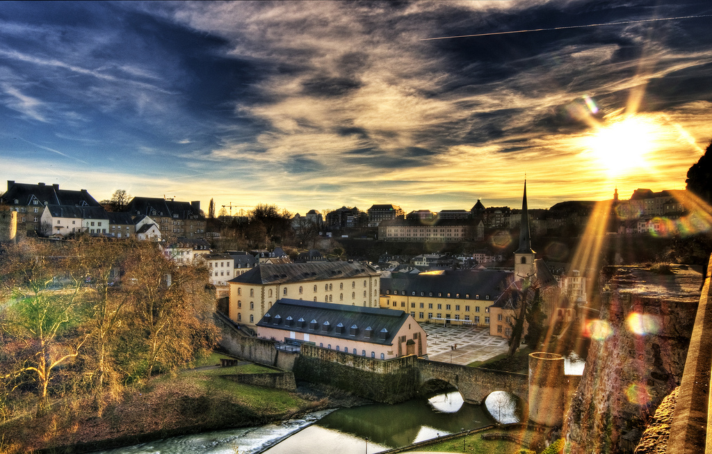 Sunset Over NeumÃ¼nster Abbey, Luxembourg