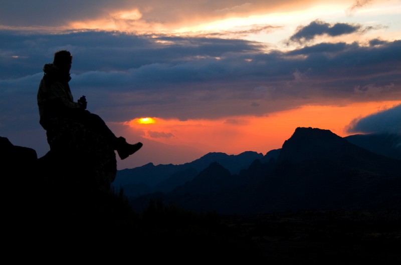 Sunset at Shira Huts Camp, Kilimanjaro