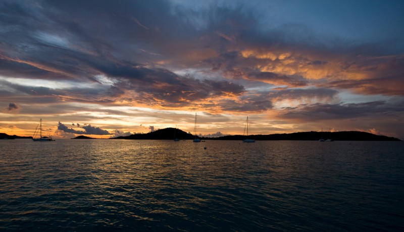 Sunset in the Tobago Cays