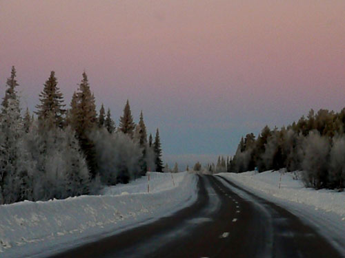 Swedish Road in Winter