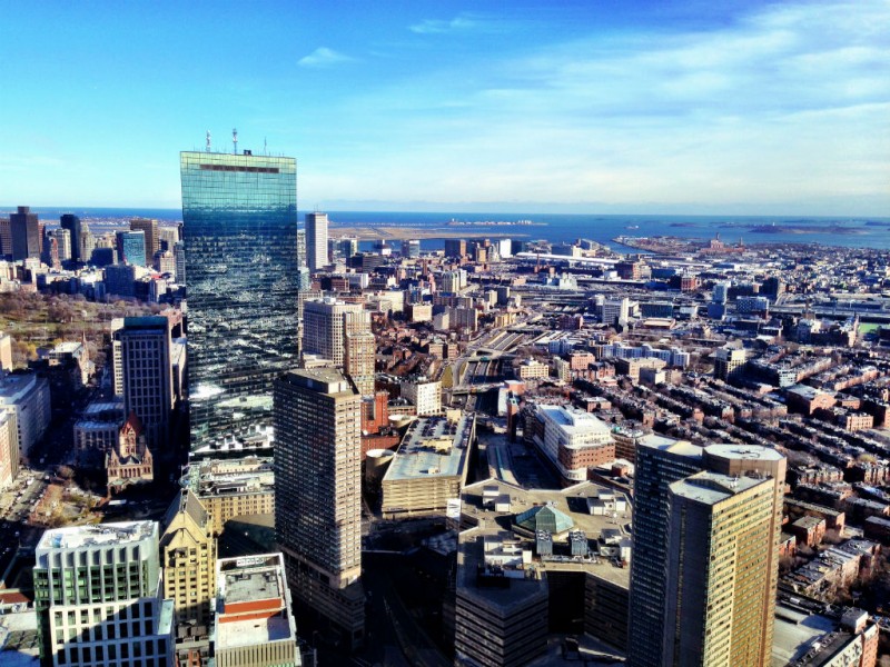 View from Skywalk Observatory at Boston's Prudential Center