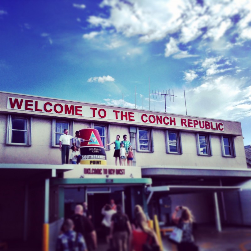 "Welcome to the Conch Republic" - sign at Key West airport