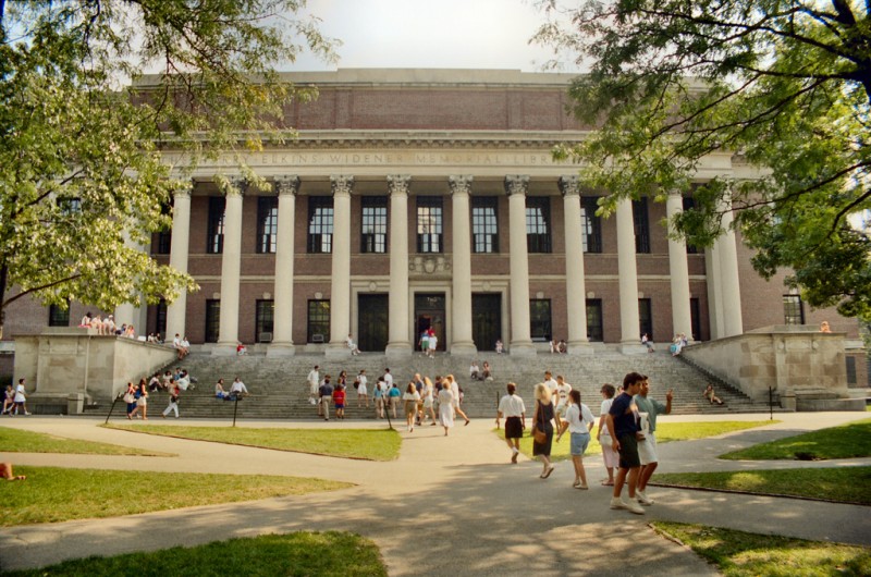 The Widener Library at Harvard University in Cambridge