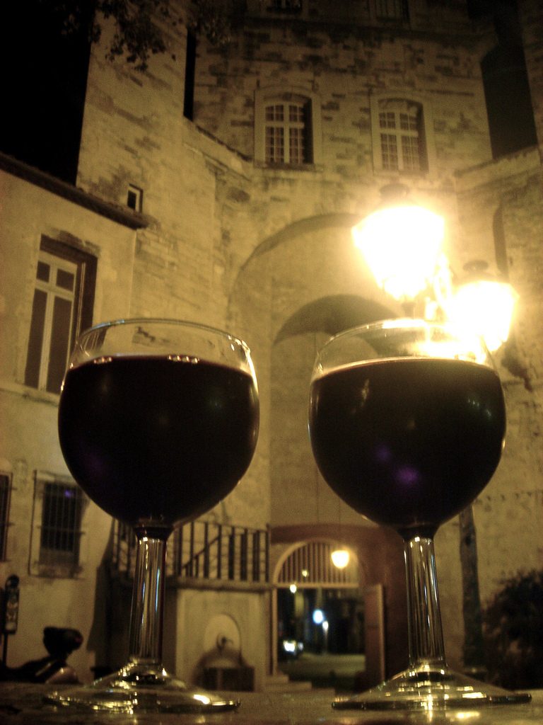 Two glasses of wine on Beaujolais Day
