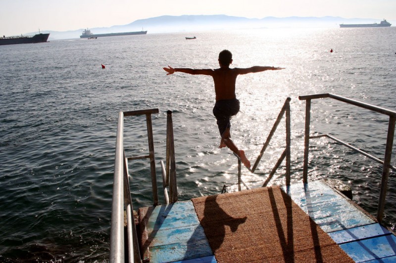 Young Boy Diving in Gibraltar