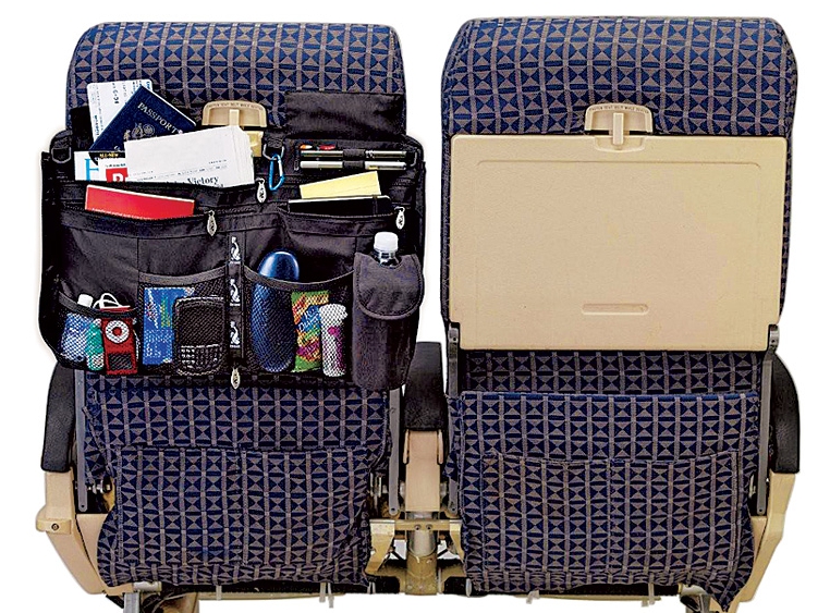 Airplane Seat-Back Valet Shows Your Valuables Off to the World